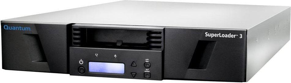 SuperLoader 3, one LTO-9HH tape drive, Model C, 8 slots, 12Gb/s SAS, rackmount, barcode reader