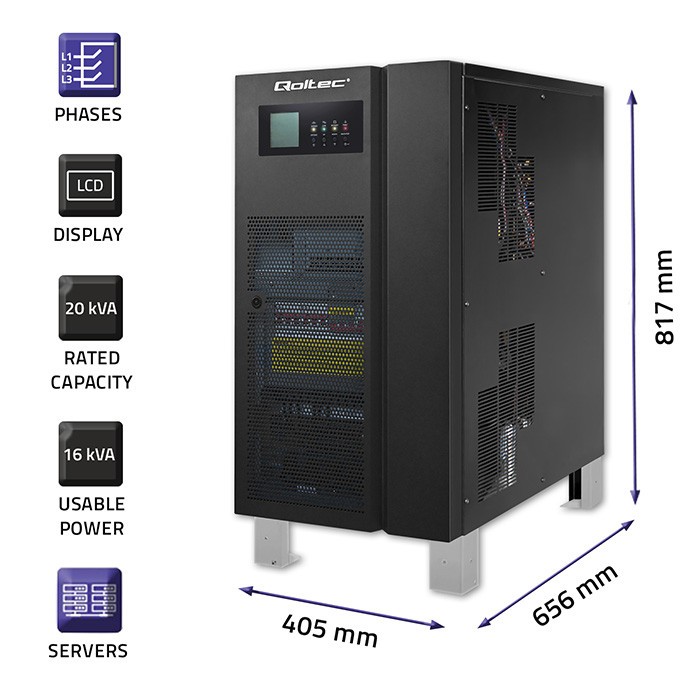 3phase UPS 20kVA 16kW LCD EPO SNMP USB