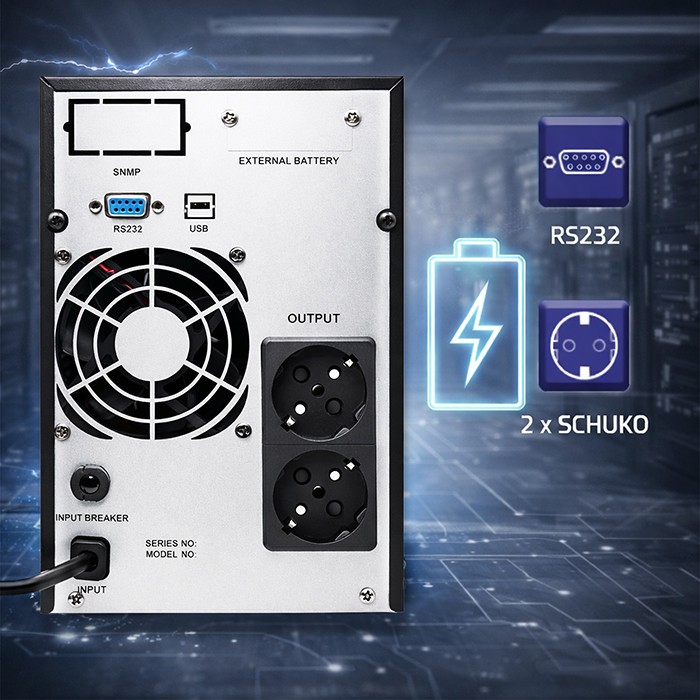 Pure Sine Wave UPS 1kVA 800W AVR LCD