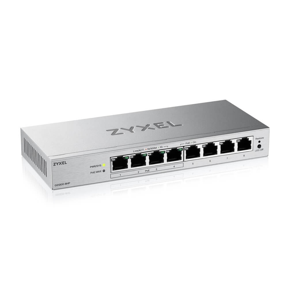 XYXEL SWITCH POE 8xGE GS1200-8HPV3-EU0101F