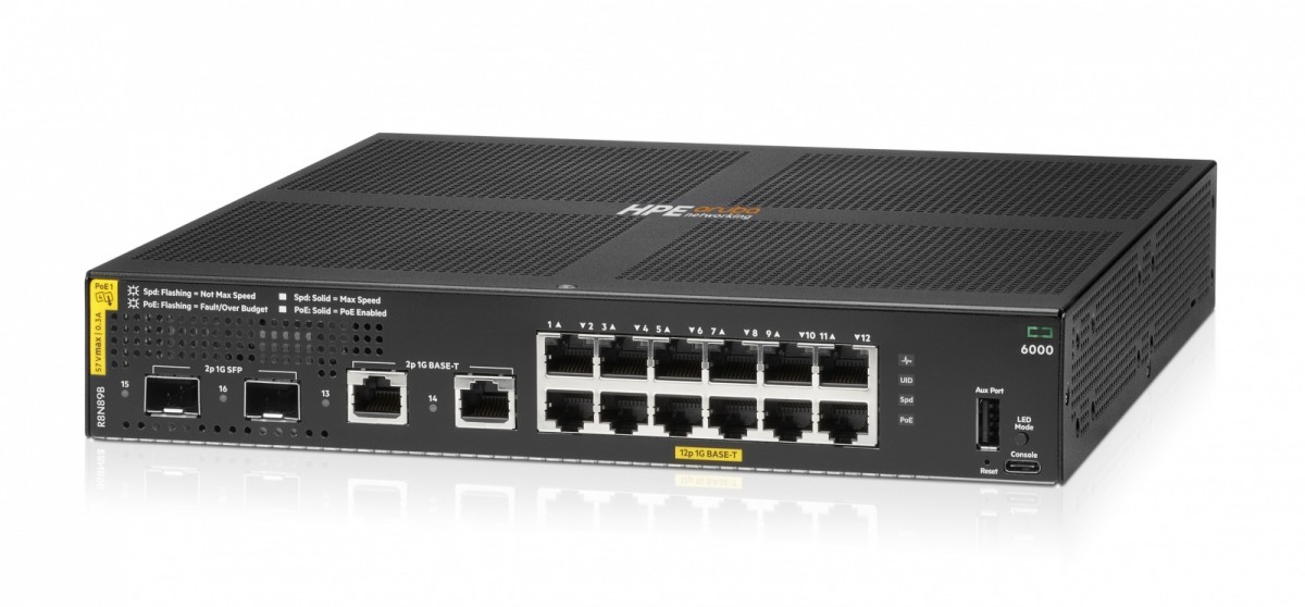 Switch Aruba Networking 6000 12G Class4 PoE 2G/2SFP 139W R8N89B