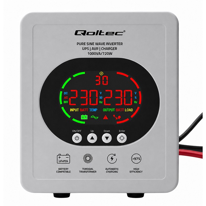 Pure Sine Wave UPS 1000VA 720W AVR LCD