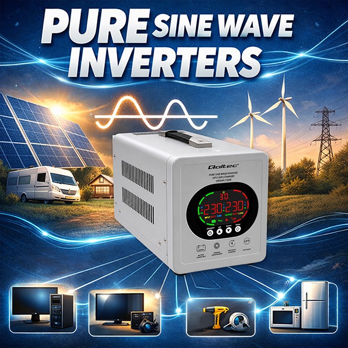 Pure Sine Wave UPS 1000VA 720W AVR LCD