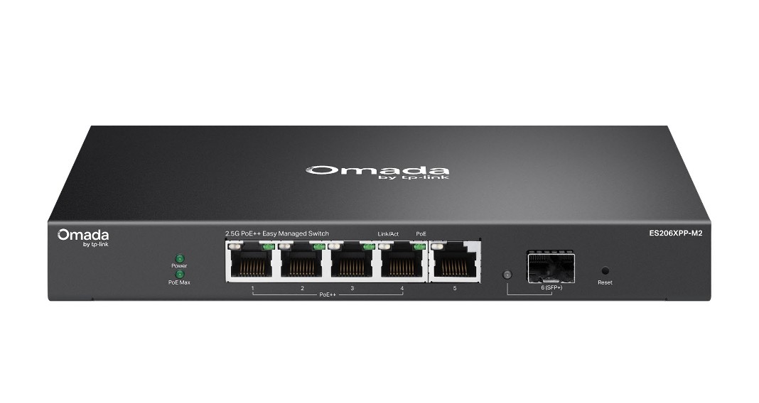 Switch Omada Easy Managed, 5 ports 2,5G included 4 ports PoE++, 1 slot SFP+ 10G
