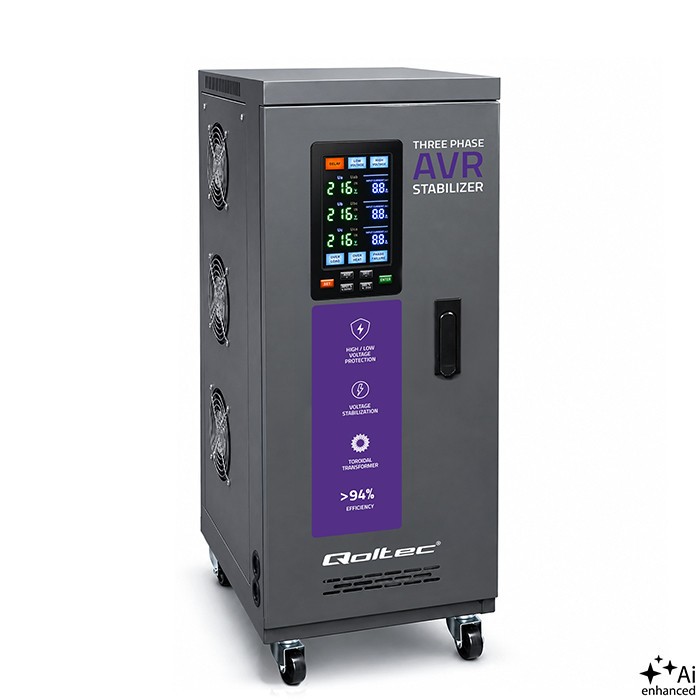 Three ohase AVR voltage stabiliser 10kVA LCD