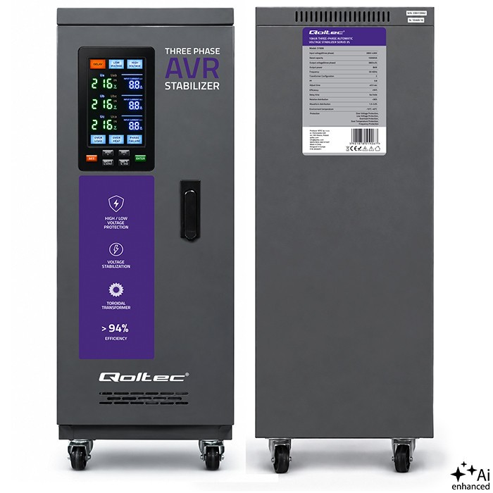 Three ohase AVR voltage stabiliser 10kVA LCD