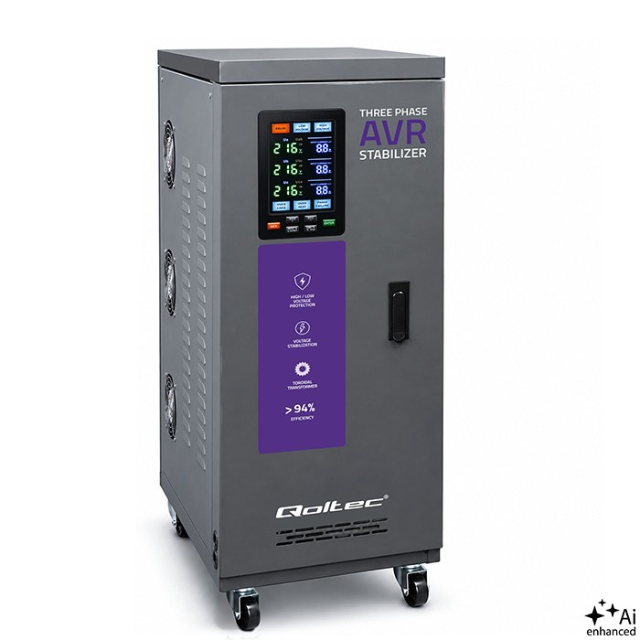 Three phase AVR voltage stabilizer 15kVA LCD