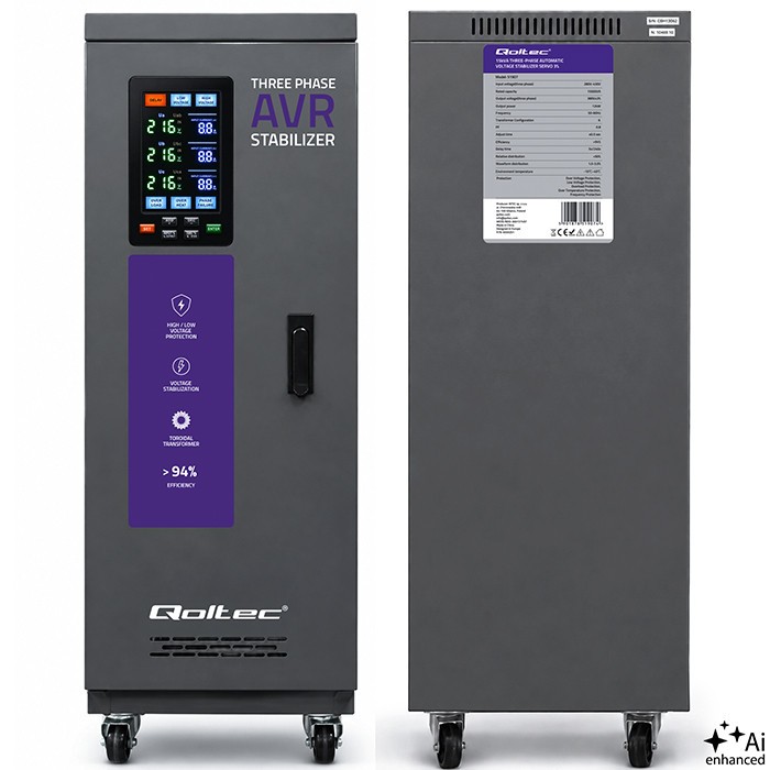 Three phase AVR voltage stabilizer 15kVA LCD