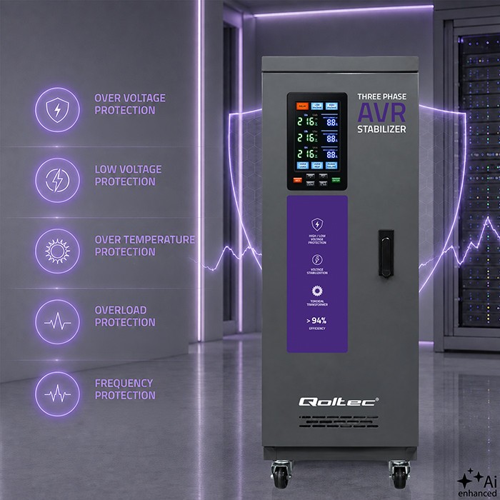 Three phase AVR voltage stabilizer 15kVA LCD