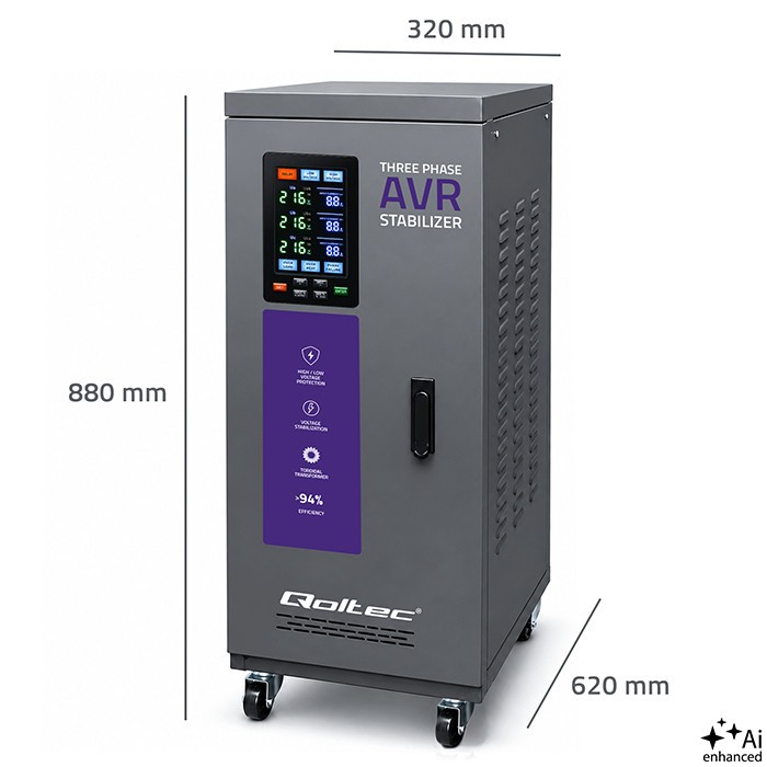 Three phase AVR voltage stabilizer 20kVA LCD