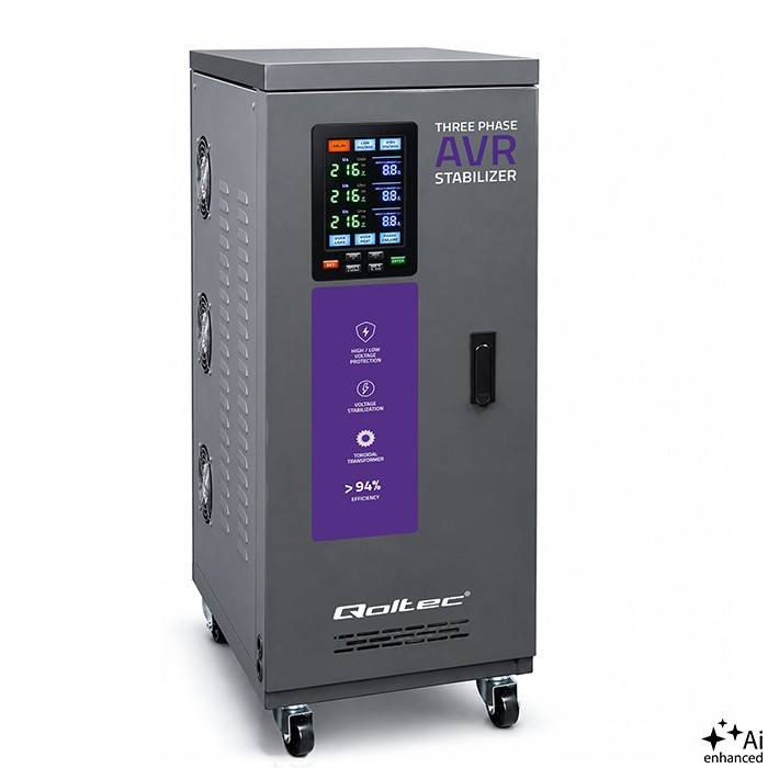 Three phase AVR voltage stabiliser 30kVA LCD