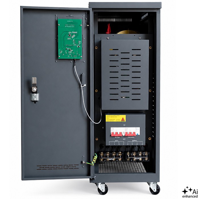 Three phase AVR voltage stabiliser 30kVA LCD