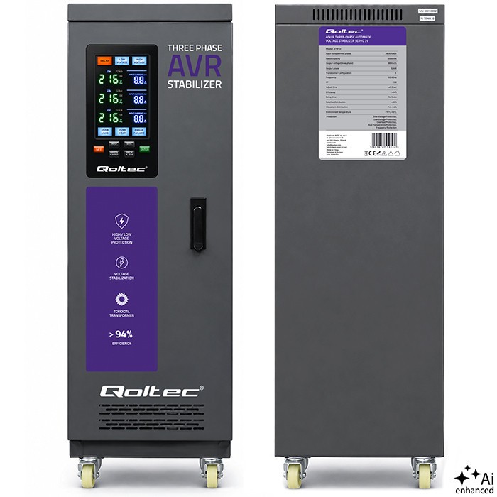 Three phase AVR voltage stabiliser 40kVA LCD