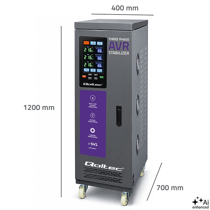 Three phase AVR voltage stabiliser 40kVA LCD