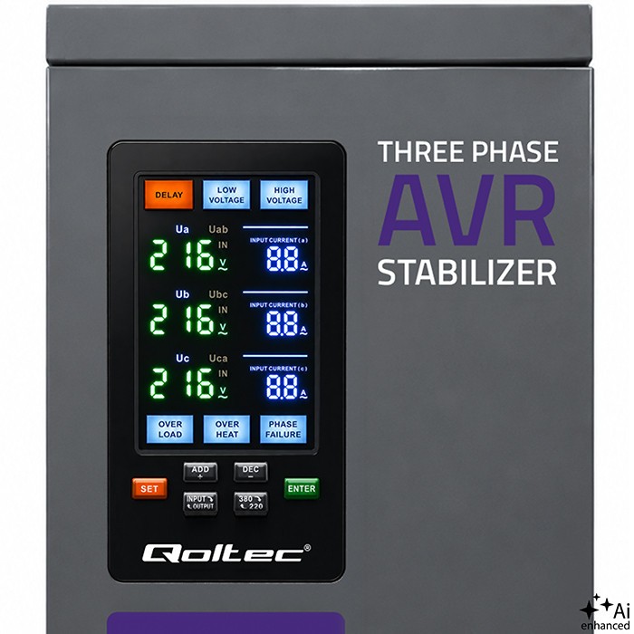 Three phase AVR voltage stabiliser 40kVA LCD