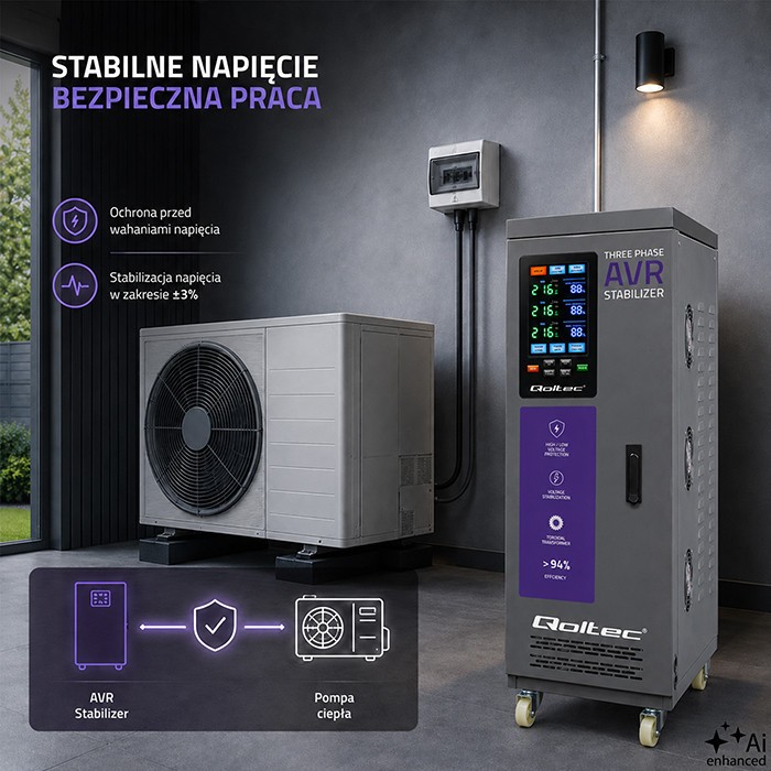 Three phase AVR voltage stabiliser 40kVA LCD