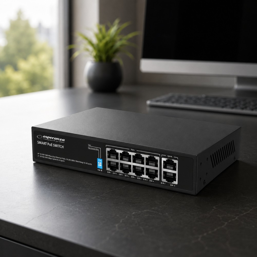 Switch 10-portowy POE 10/100/1000 120W MATRIX ENS108