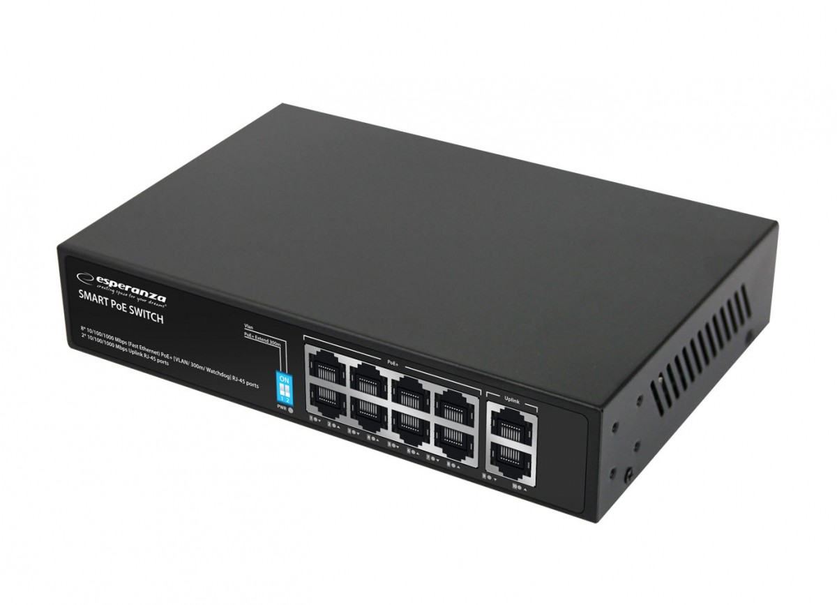 Switch 10-portowy POE 10/100/1000 120W MATRIX ENS108
