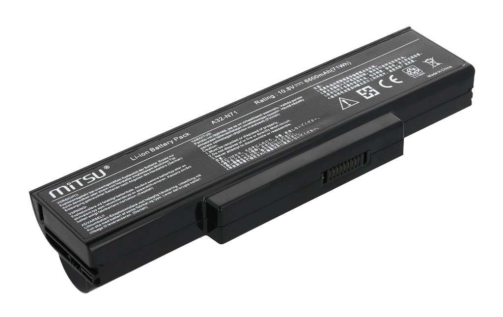 Bateria do Asus K72, K73, N73, X77 6600 mAh (71 Wh) 10.8 - 11.1 Volt