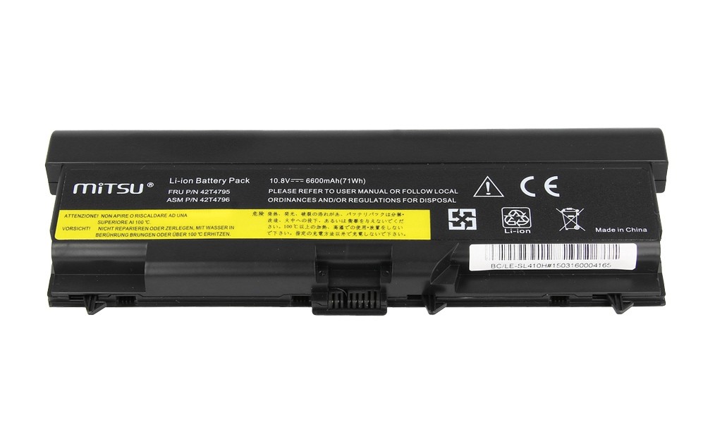 Bateria do Lenovo E40, E50, SL410, SL510 6600 mAh (71 Wh) 10.8 - 11.1 Volt