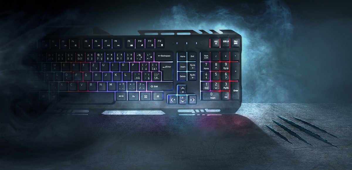 Klawiatura YKB 3200 Shadow metalowa, podświetlenie LED