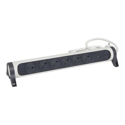 Przedłużacz ochronny 6x2PZ 1,5m biało-czarny