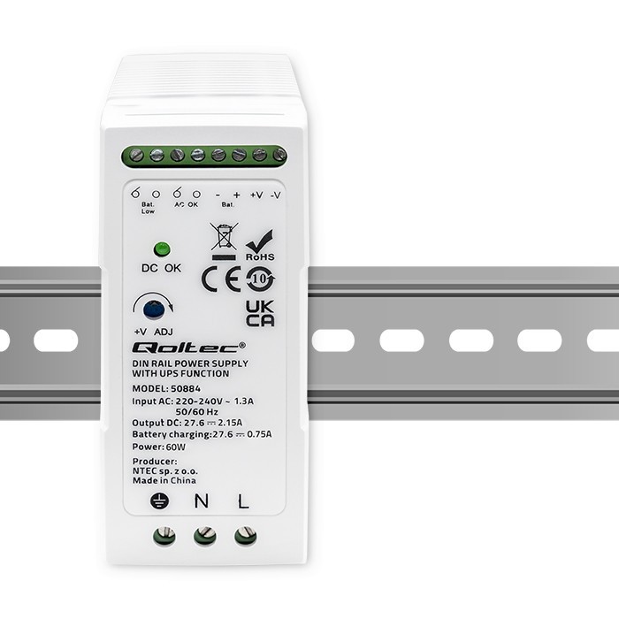 DIN rail power supply with UPS function, 60W