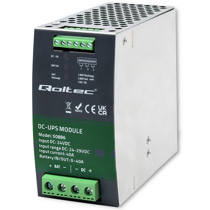 UPS DC module for DIN rail, 40A, 24V