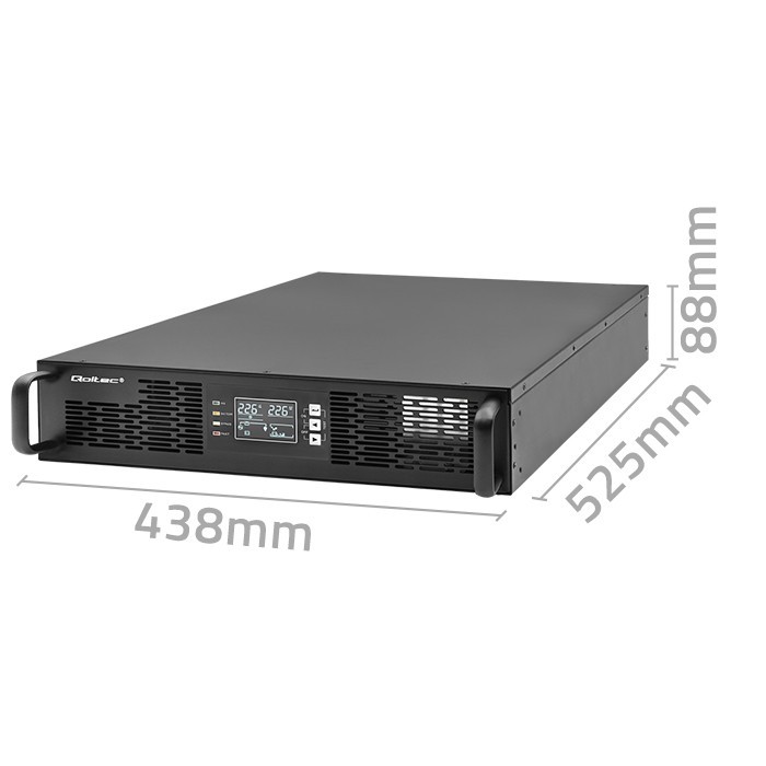 UPS for RACK, 1kVA 1000W. PF 1.0, LCD