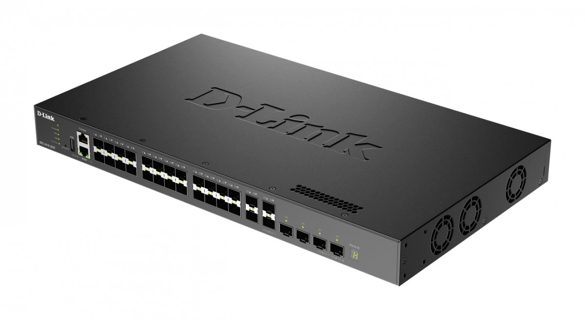 Managed Switch DXS-3410-32XY/E 10G Layer 3 Stackable 24*10GBASE-T + 4*10G SFP+ + 4*25G SFP28 Multi-Gigabit