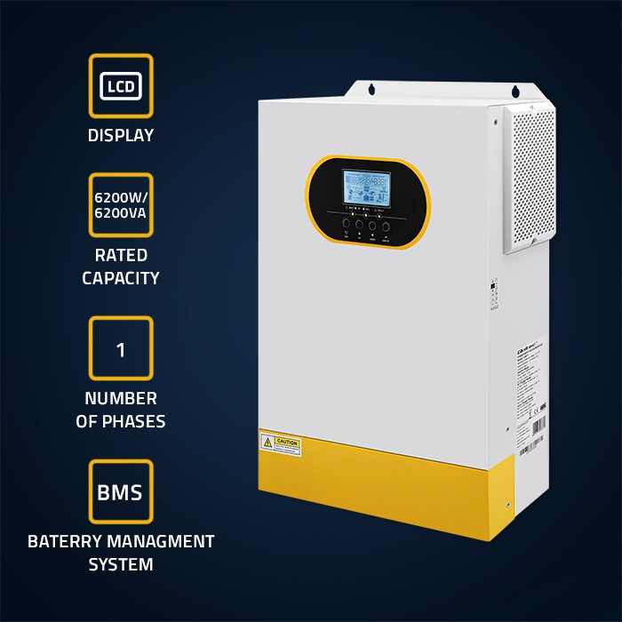 Solar inverter 6.2kVA Off Grid,120A,MPPT,LCD