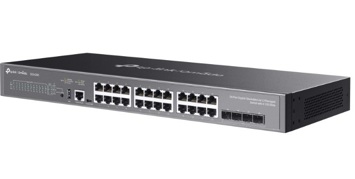 Switch managment Omada 24-PortGb Stackable Lite L3 SG5428X 24× Gigabit RJ45 Ports, 4× 10G SFP+ Slots, RJ45/USB Type C Console Port