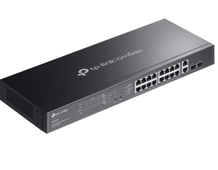Omada 20-Port GB Easy Managed Switch with 16-Port PoE+ PORT: 16× Gigabit PoE+ Ports, 2x Gigabit Non-PoE Ports, 2× Gigabit SFP Ports ES220GMP