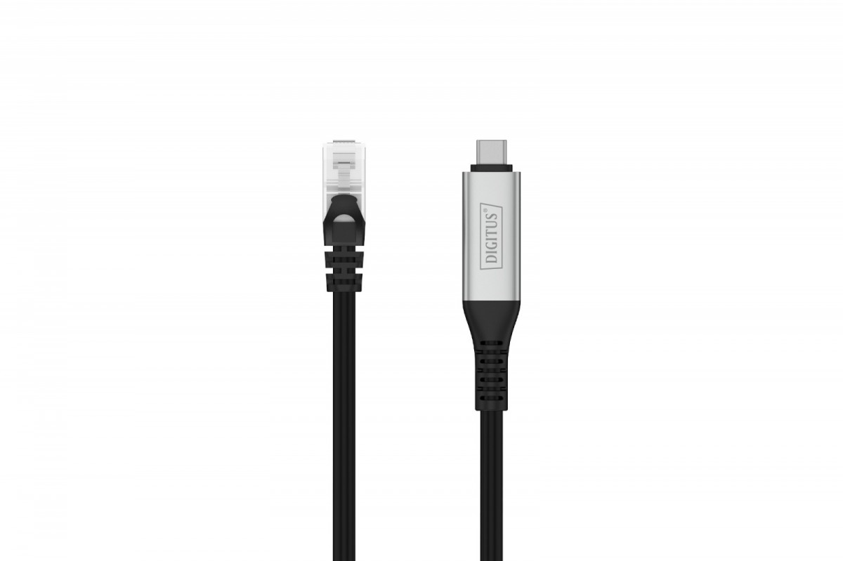 Kabel adapter USB-C - RJ45 Kat. 6A S/FTP, 1 Gbit/s, USB 3.2 Gen1, LSZH, 2m