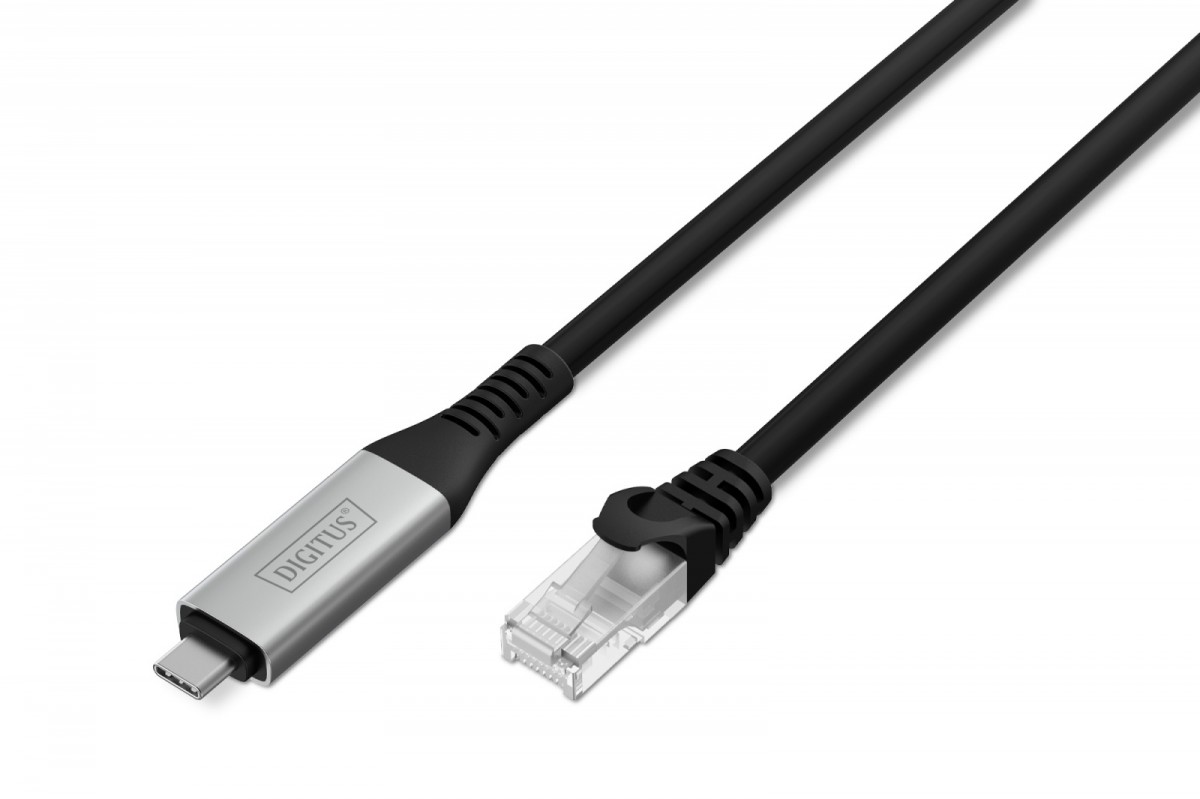 Kabel adapter USB-C - RJ45 Kat. 6A S/FTP, 1 Gbit/s, USB 3.2 Gen1, LSZH, 5m