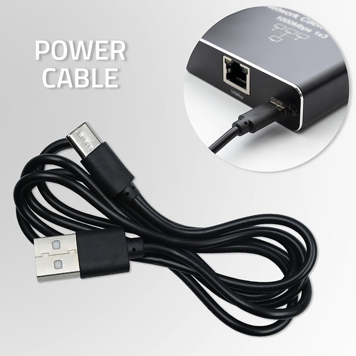 Rozdzielacz splitter Ethernet mini SWITCH 1x4 RJ45 | 1000Mb/s | USB-C | Aluminium