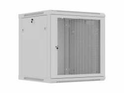 Szafa instalacyjna rack wisząca 12U 600x600 szara drzwi perforowane (flat pack)