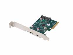 Karta sieciowa PCI EXPRESS X1 -> 2X USB-C 3.2 GEN 2X1 led low profile