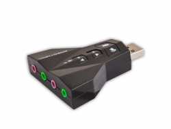 Karta dźwiękowa USB 7w1, dźwięk Virtual 7.1CH, Plug & Play, blister, AK-08