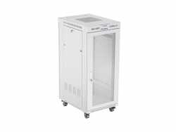 Szafa instalacyjna rack stojąca 19 cali 27U 600x800 drzwi perforowane LCD szara (Flat pack)