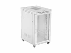 Szafa instalacyjna rack stojąca 19 cali 27U 800x1000 drzwi perforowane LCD szara (Flat pack)