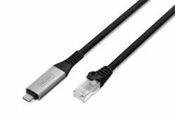 Kabel adapter USB-C - RJ45 Kat. 6A S/FTP, 1 Gbit/s, USB 3.2 Gen1, LSZH, 5m